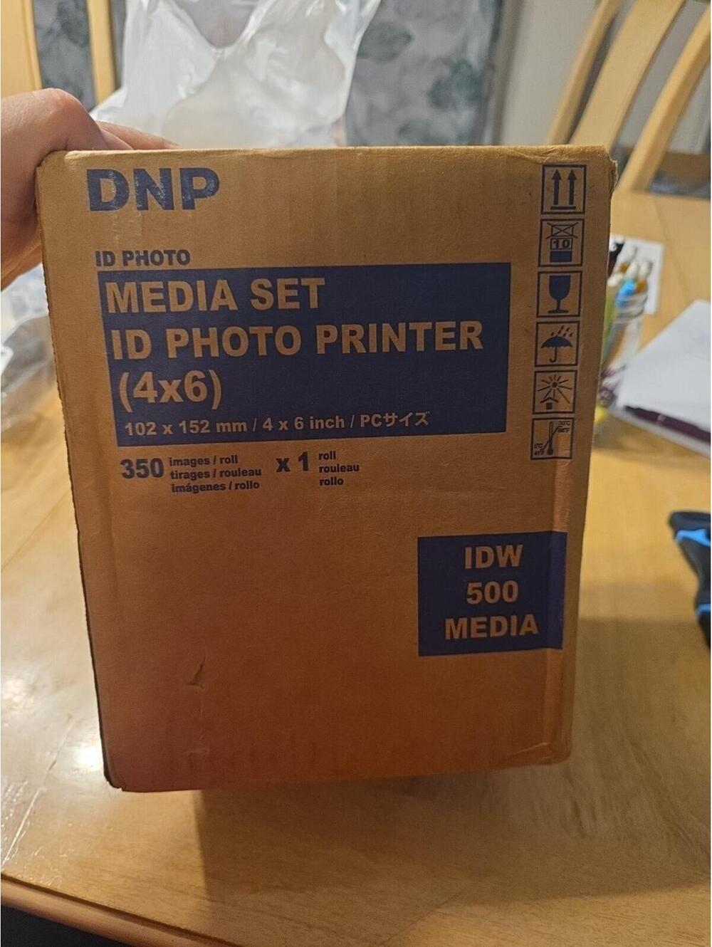 DNP 4x6" Paper and Ink Roll Media Set for IDW500 ID Photo Printer, 350 Prints
